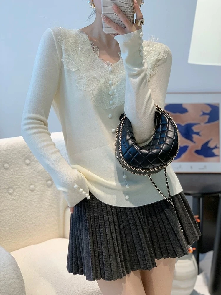 【玫卡】女装2025秋季显瘦时尚气质针织衫2079