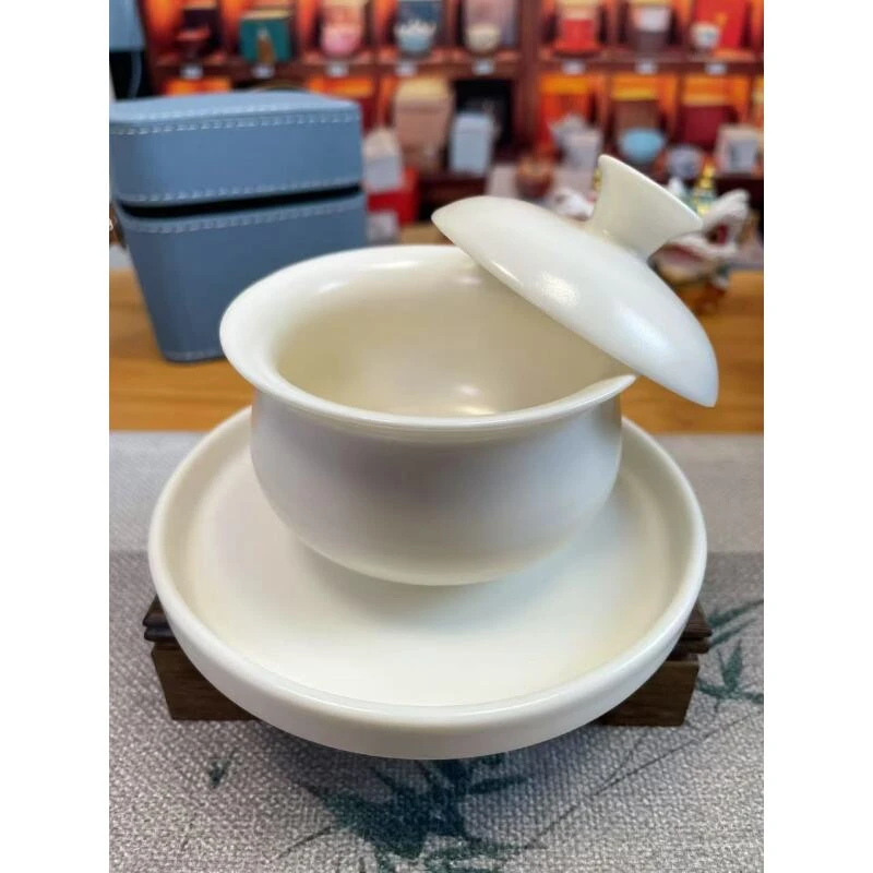 汝窑纯色悬停盖碗D3560-200ml