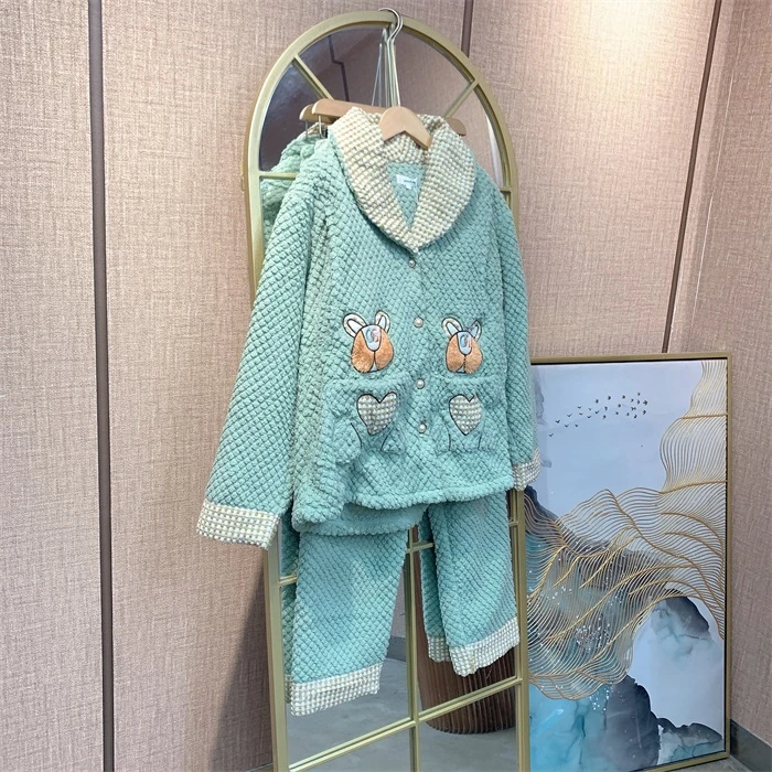 F361青色孕妇衣两件套L90-130XL110-140XXL150