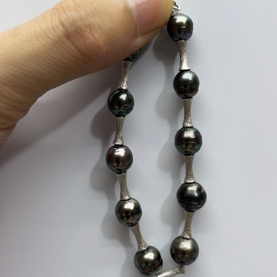 海水珍珠银S925镶嵌手绳