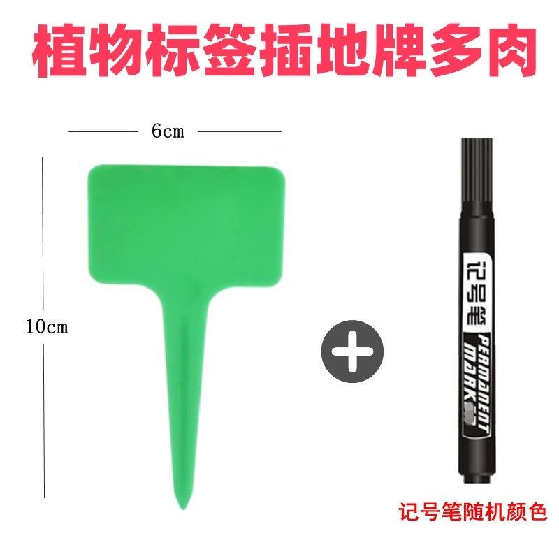 植物标签插地牌园艺标签T型多肉彩色指示牌送大水记号微景观防水