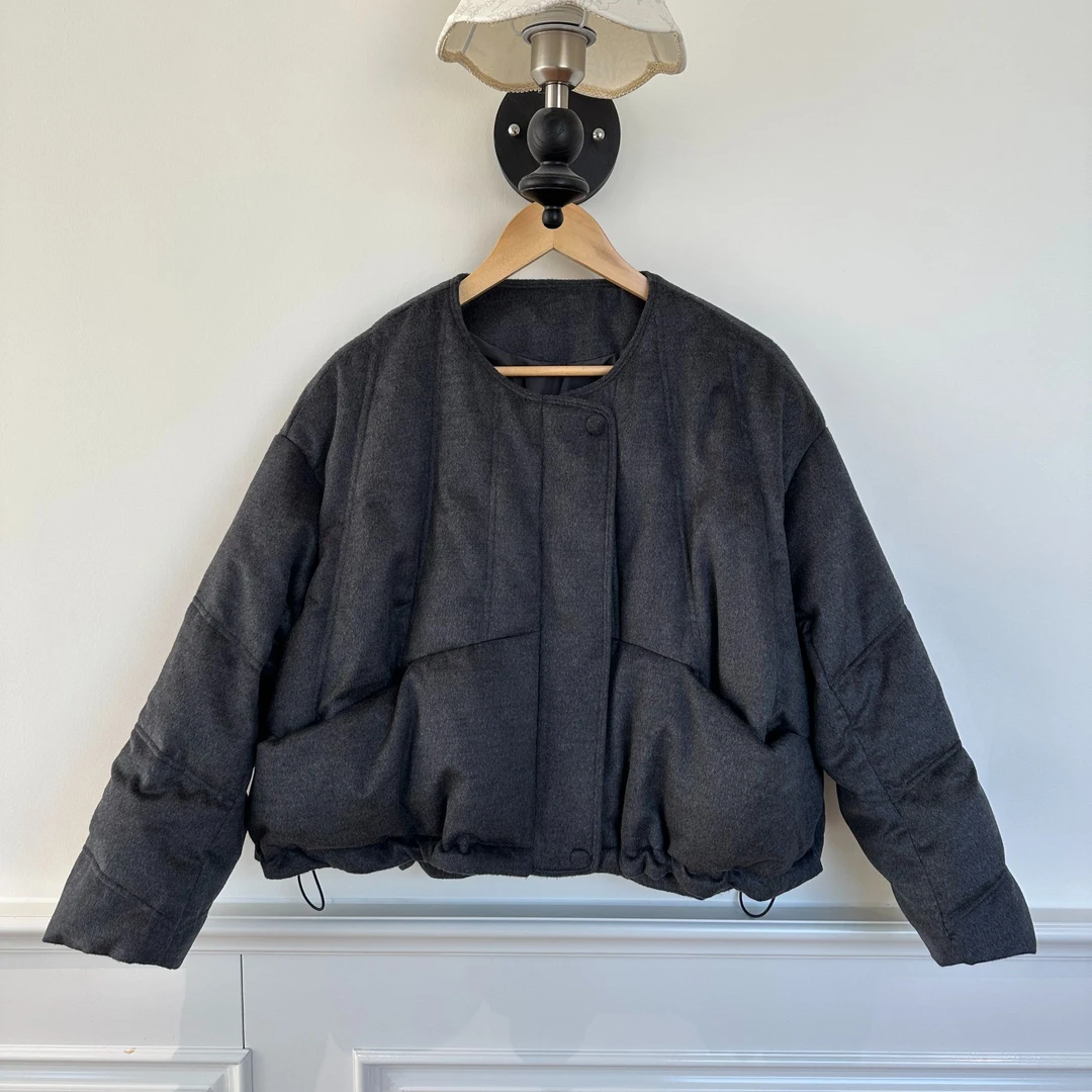 【清风邮差】轻奢老钱风圆领气质百搭短款鹅绒服女轻便保暖外套女