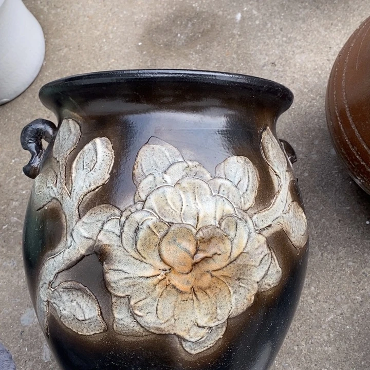 紫砂花盆高约30口约24