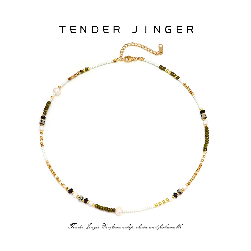 Tender Jinger 铜合金项链 新款彩色多巴胺项链轻奢时尚百搭气质