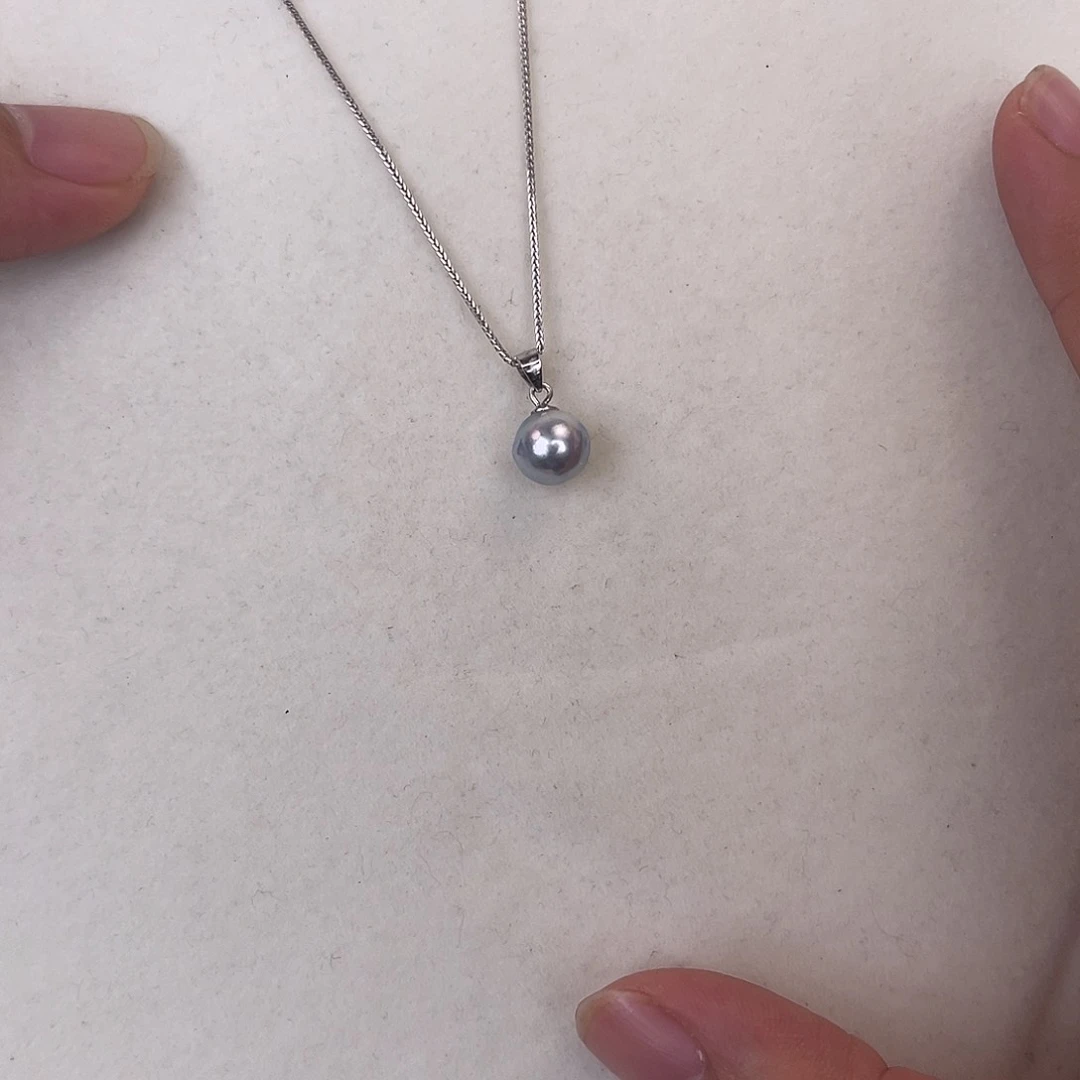 海水珍珠银S925镶嵌颈饰