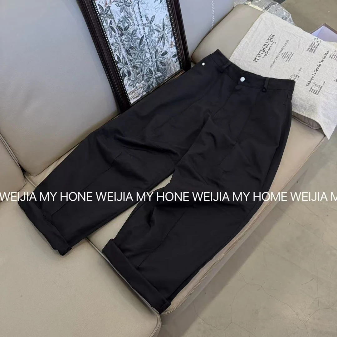 【WJ】春款  玉 30121 黑色简约个性休闲裤（3-6）
