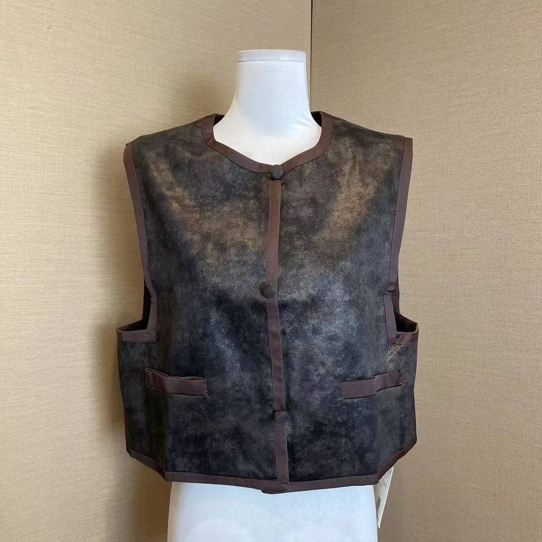 重锻烫金香云纱马甲坎肩春季新款高端高质量Q8124067-1-255198