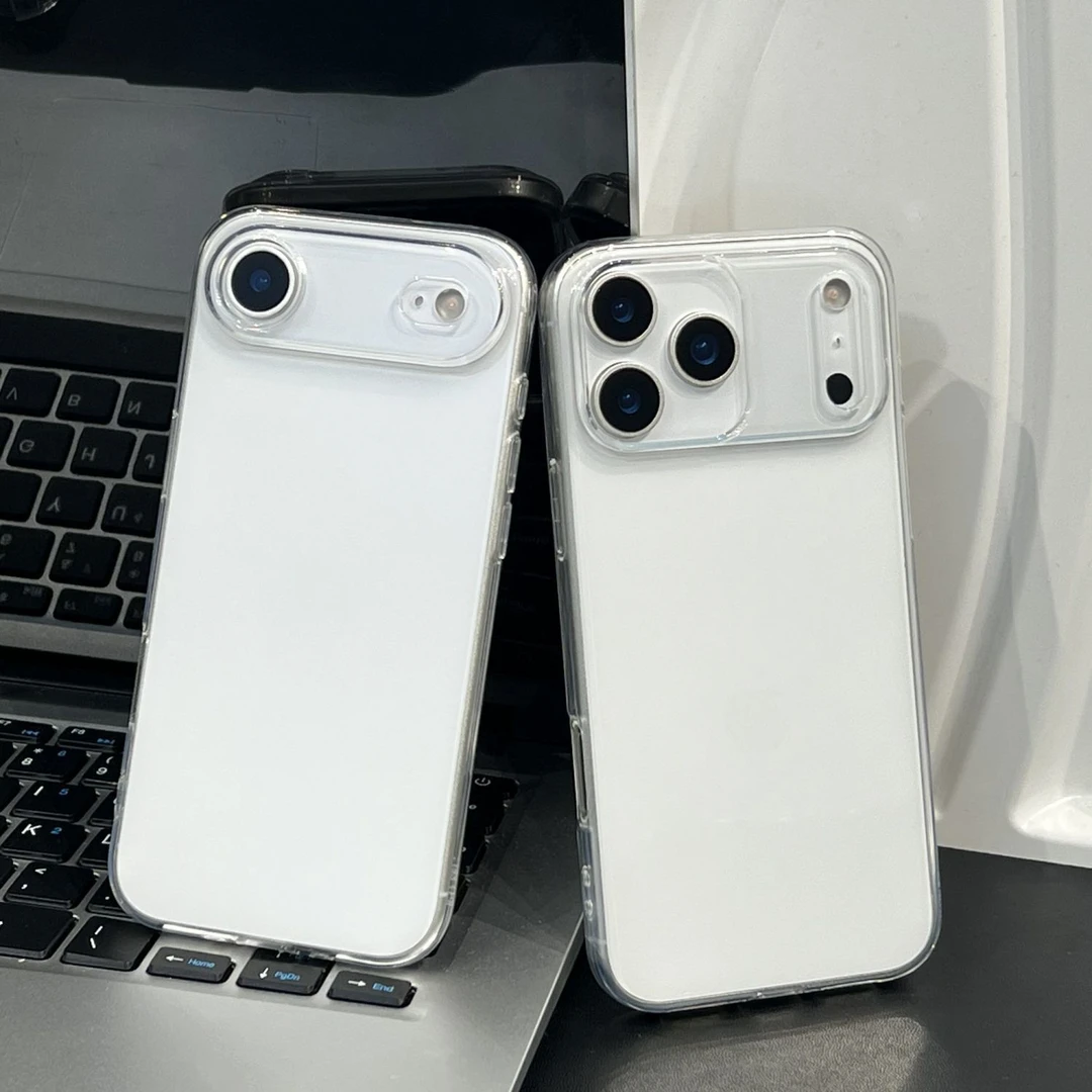 简约高级感直边透明壳适用于苹果17/16promax小众创意15pro防摔壳