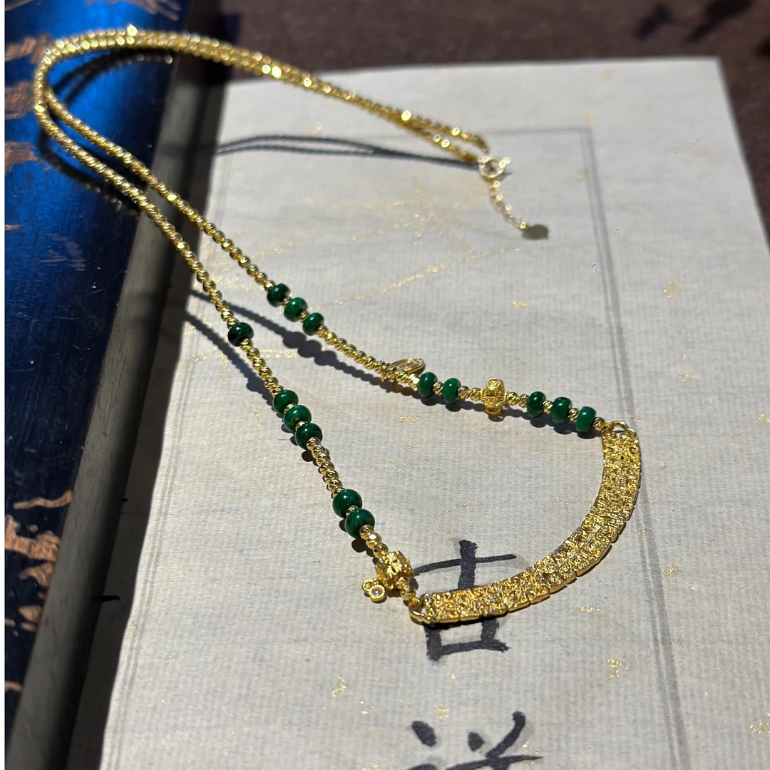 [琪钰]青奢 18K金开年龙纹干青项链-L240123011