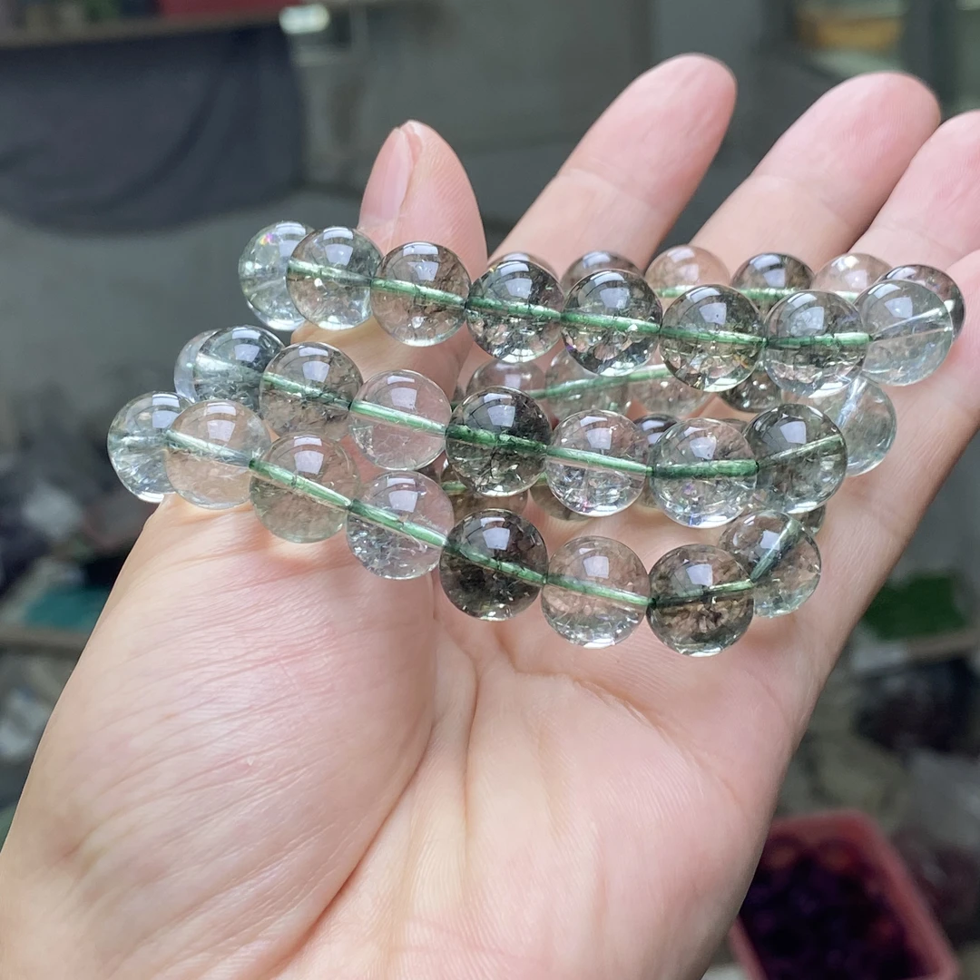 SJ-0100号高品质绿幽12mm手链多样性发一件时尚