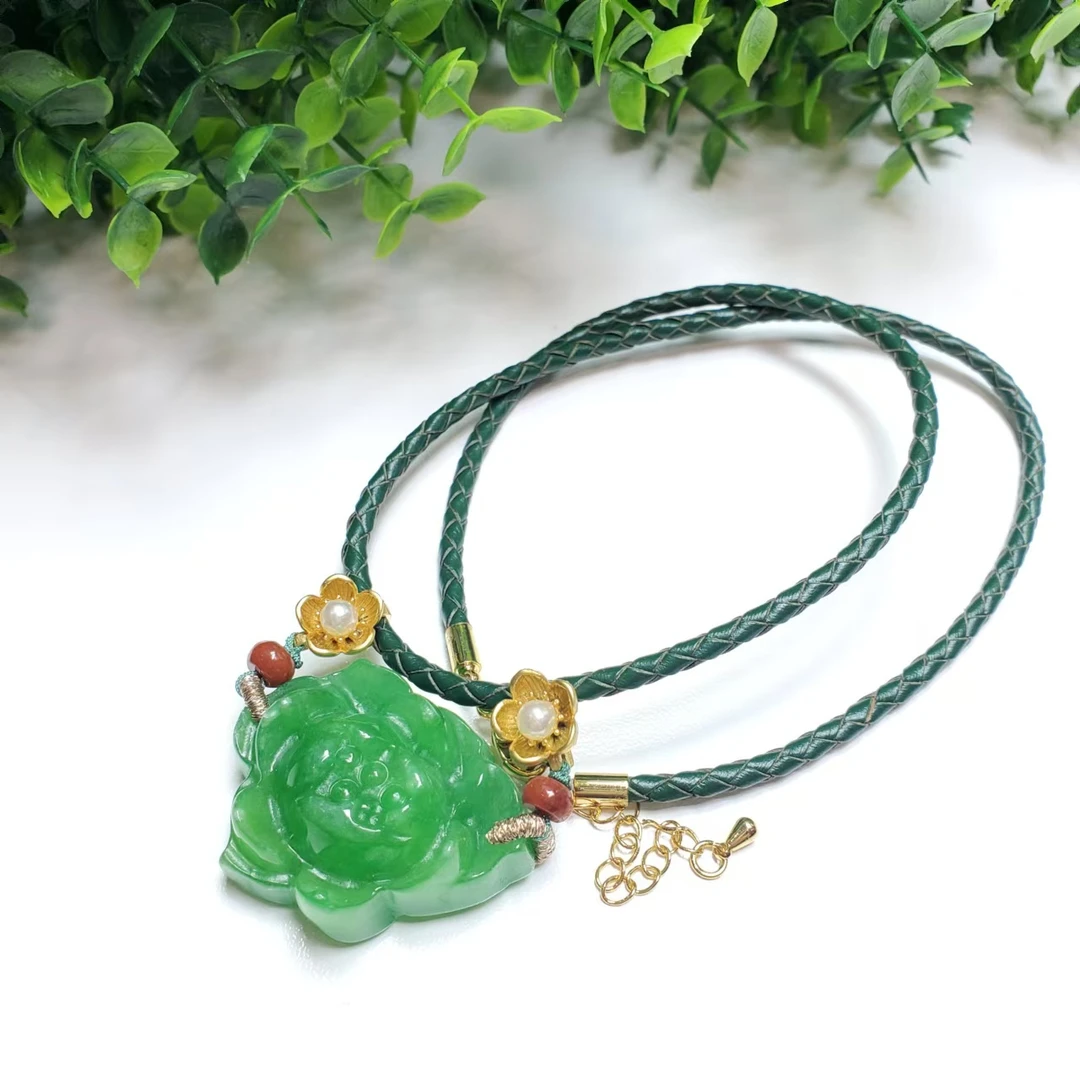 S494【赵小姐】设计款翡翠雕花吊坠