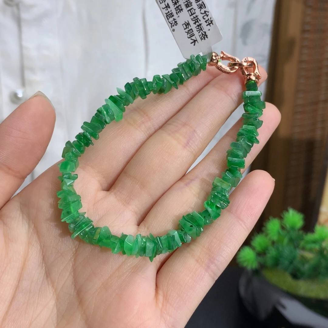 未镶嵌手串翡翠冰绿碎碎冰