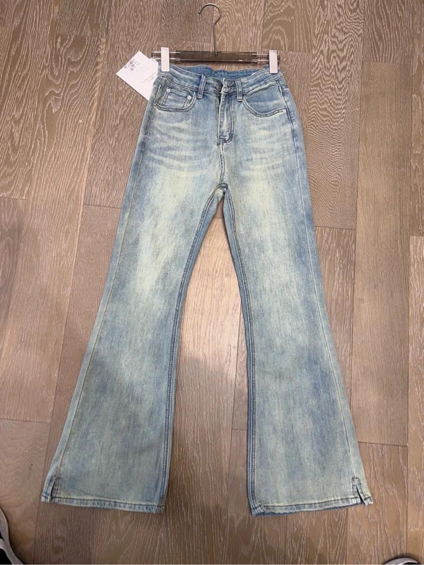 橘子家新款喇叭牛仔裤7537