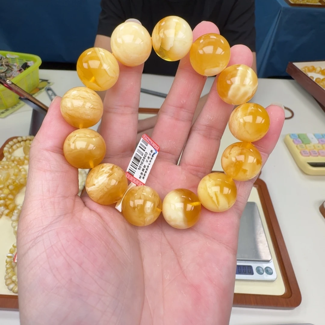 琥珀未镶嵌手链蜜蜡手串