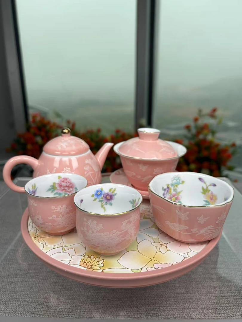 【邮政甄选】锦上添花一盖碗一壶三杯茶盘@Z364