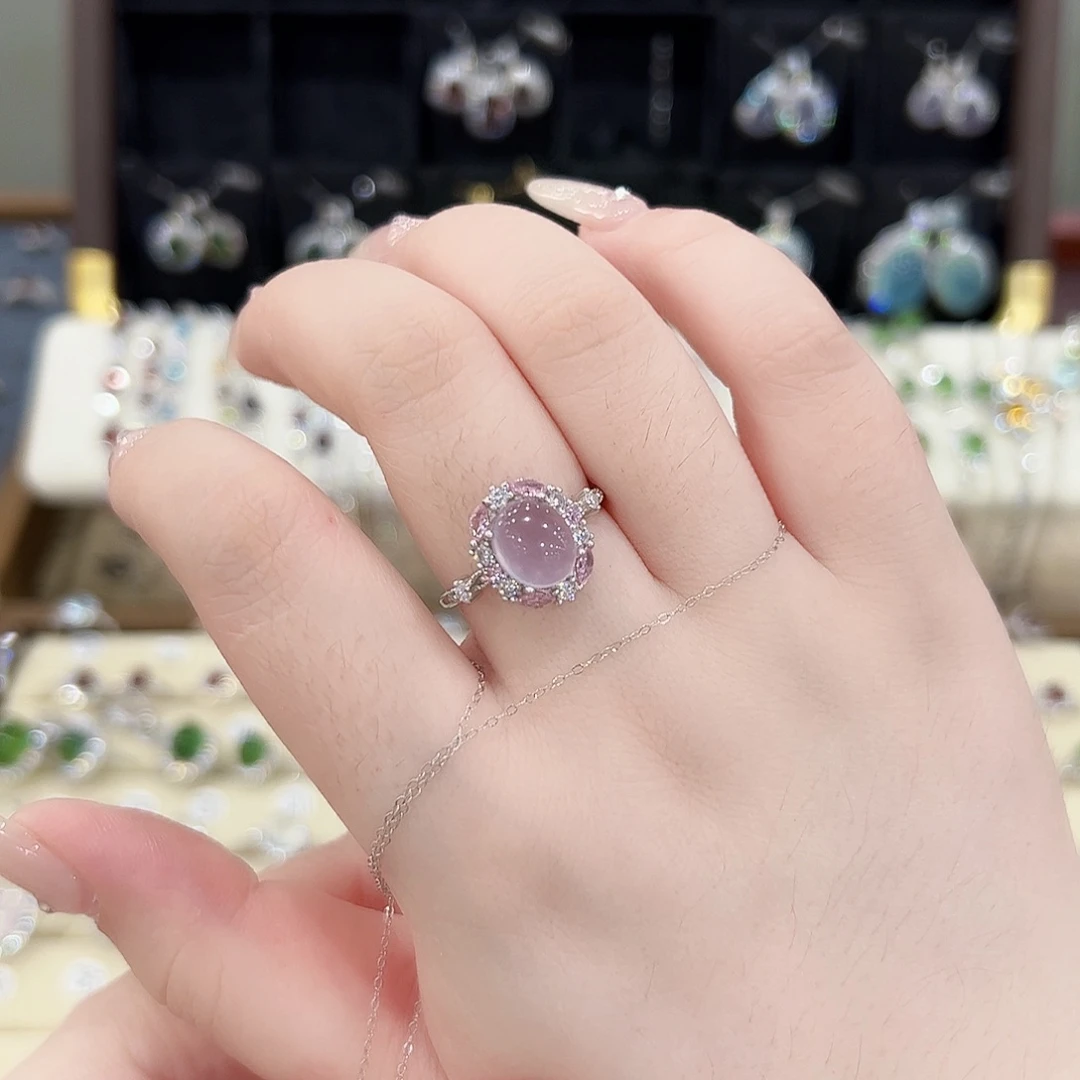 挞***银S925镶嵌戒指萤石