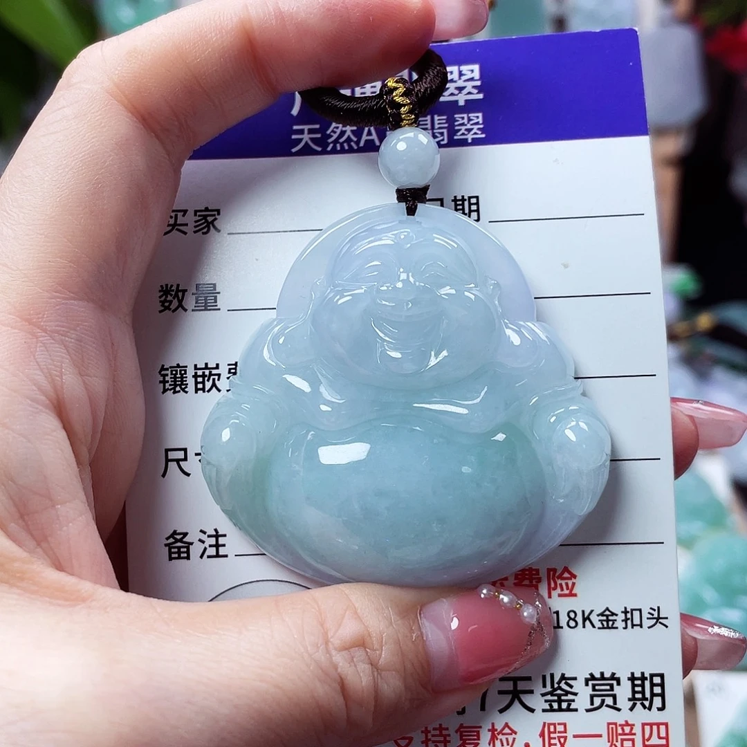 翡翠未镶嵌颈饰佛公38