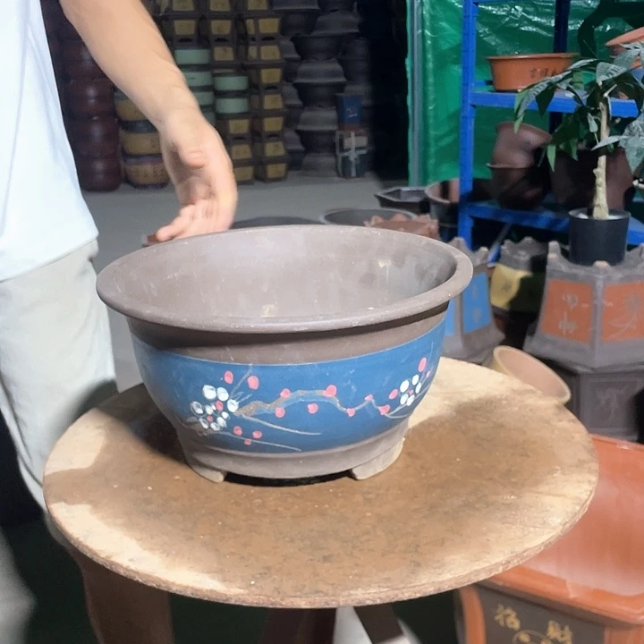 绿色富贵点彩大花盆