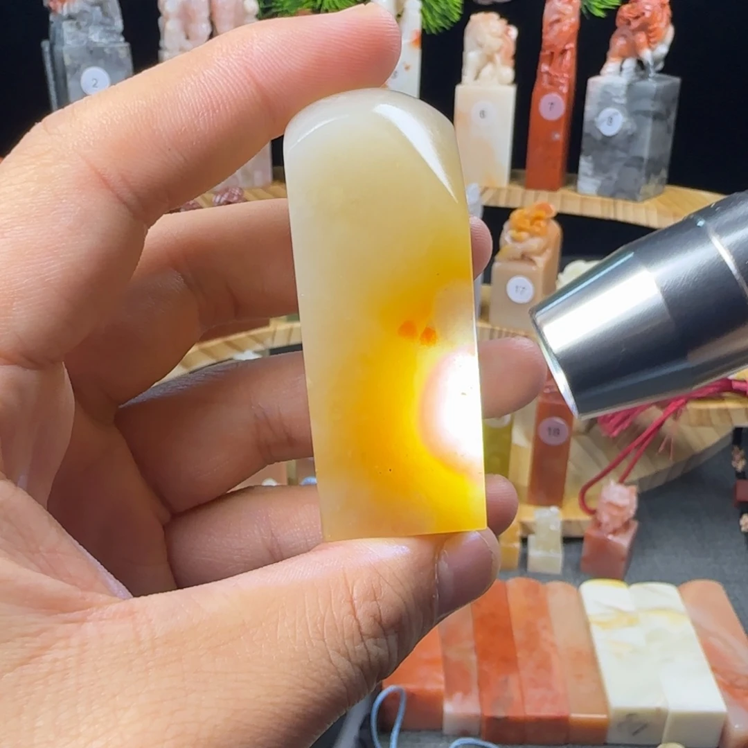 印石寿山石芙蓉结晶素章2.4公分印面