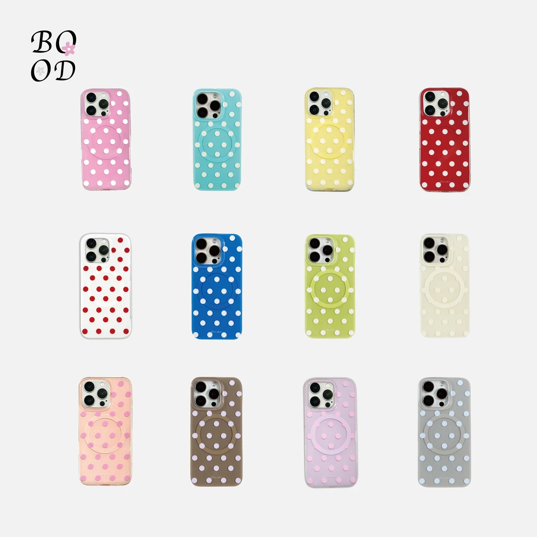 BOOD磁吸假日春夏波点多巴胺调色盘配色上镜适用于苹果16pro/16pm