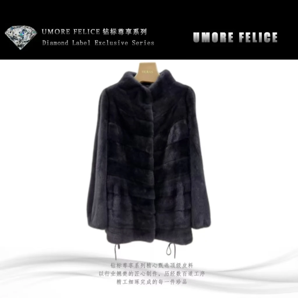 华斯皮草【米儿精选】冬季水貂毛外套新款百搭