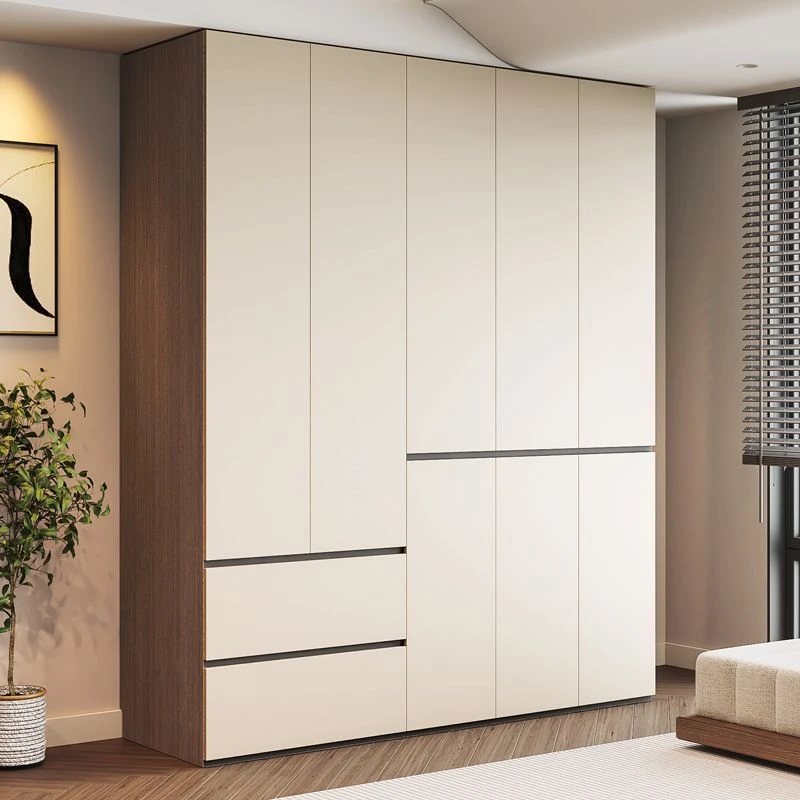 实木衣柜对开门家用卧室小户型分段式衣橱现代简约储物柜子可定制