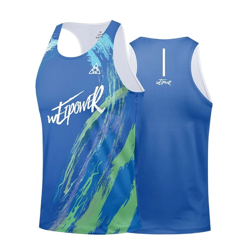 新款男士跑步背心运动速干训练服超轻透气马拉松风洞背心T恤