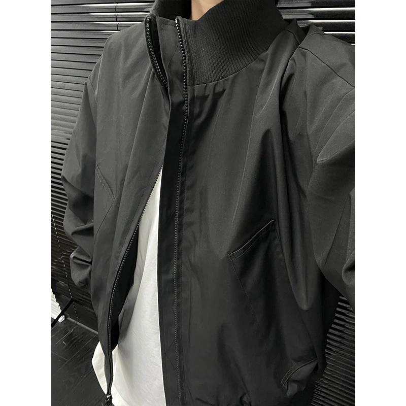 bomber短款廓形飞行员夹克男秋季美式复古廓形工装外套潮牌棒球服