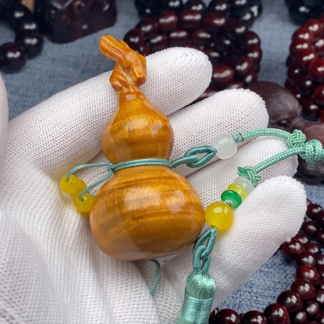 把件金丝楠葫芦手把件