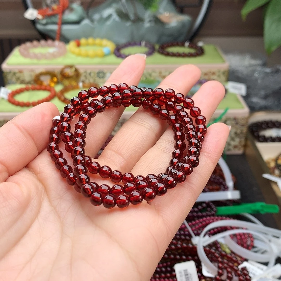 石榴石手串未镶嵌手串5.5