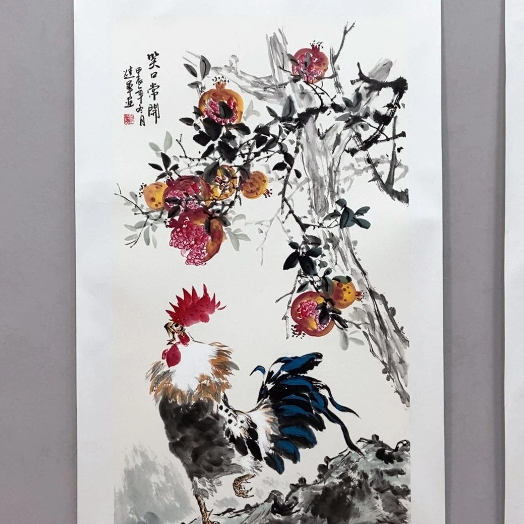 国画文进军三尺真人真品