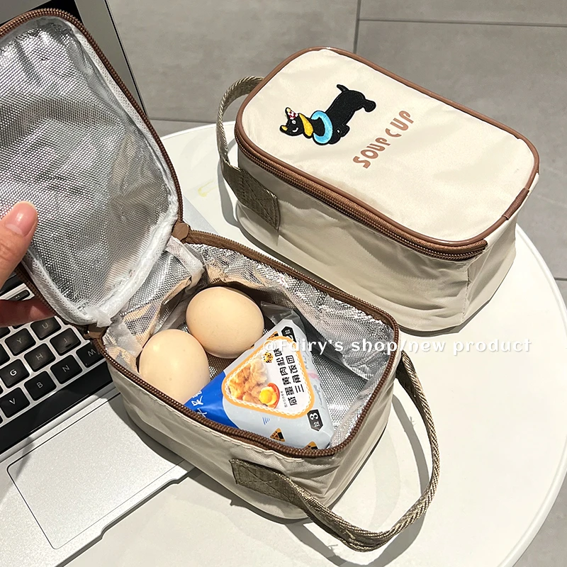 可爱早餐包保温上班族便携小号饭盒袋手提学生带饭装餐立体便当包
