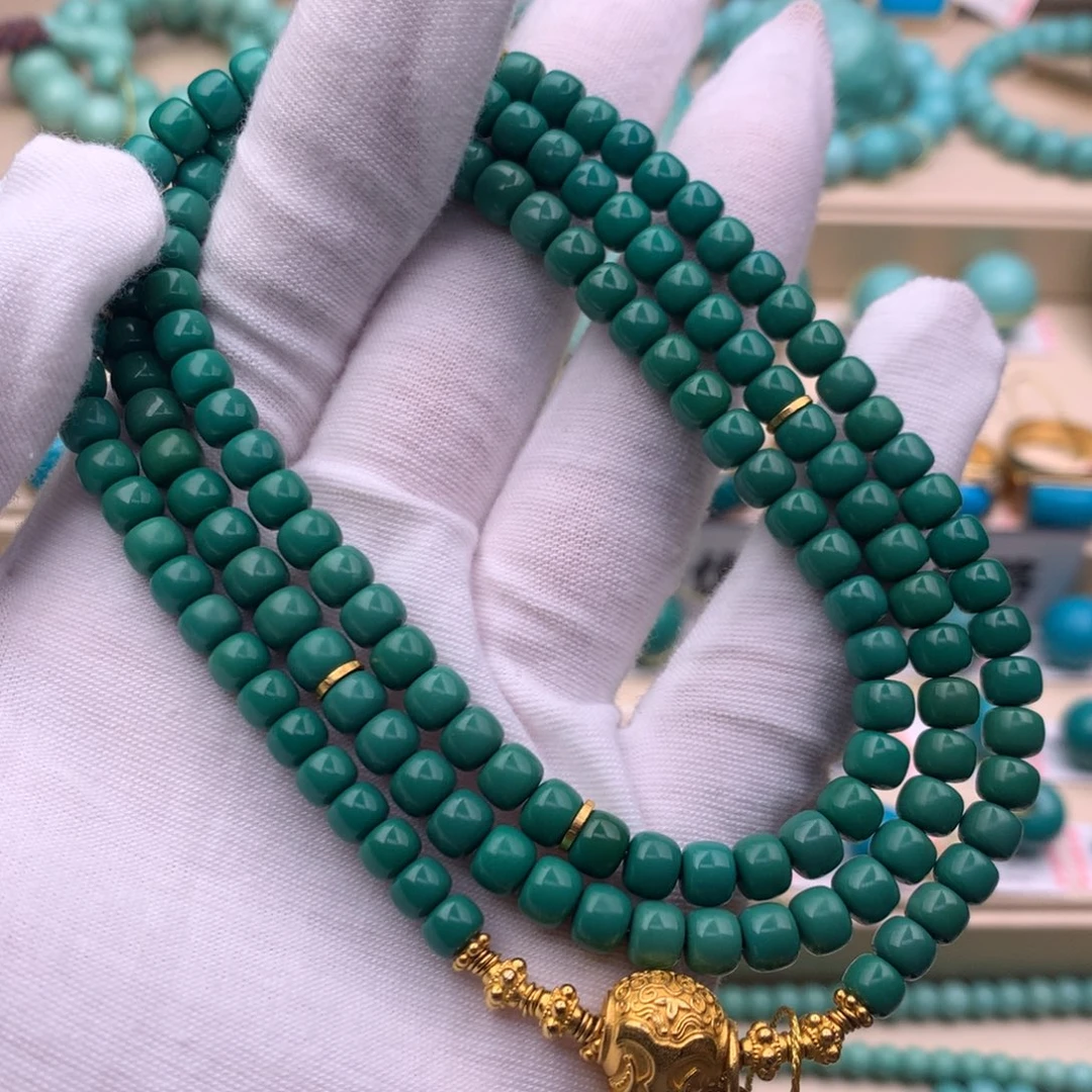 绿松石18K金镶嵌珠宝奇石