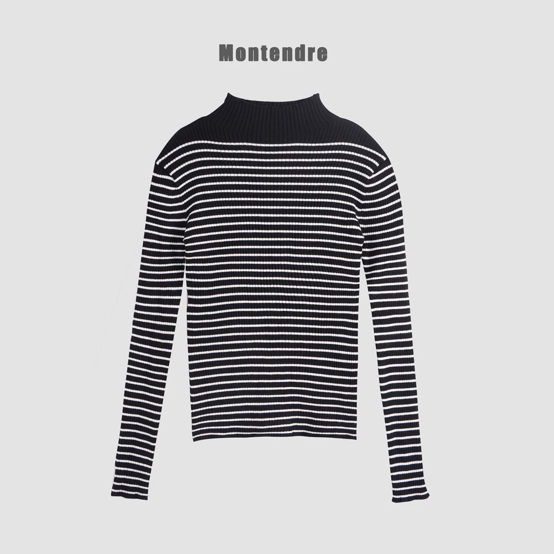 【六哥家】 A 秋季新款 气质时尚百搭套头显瘦针织衫女