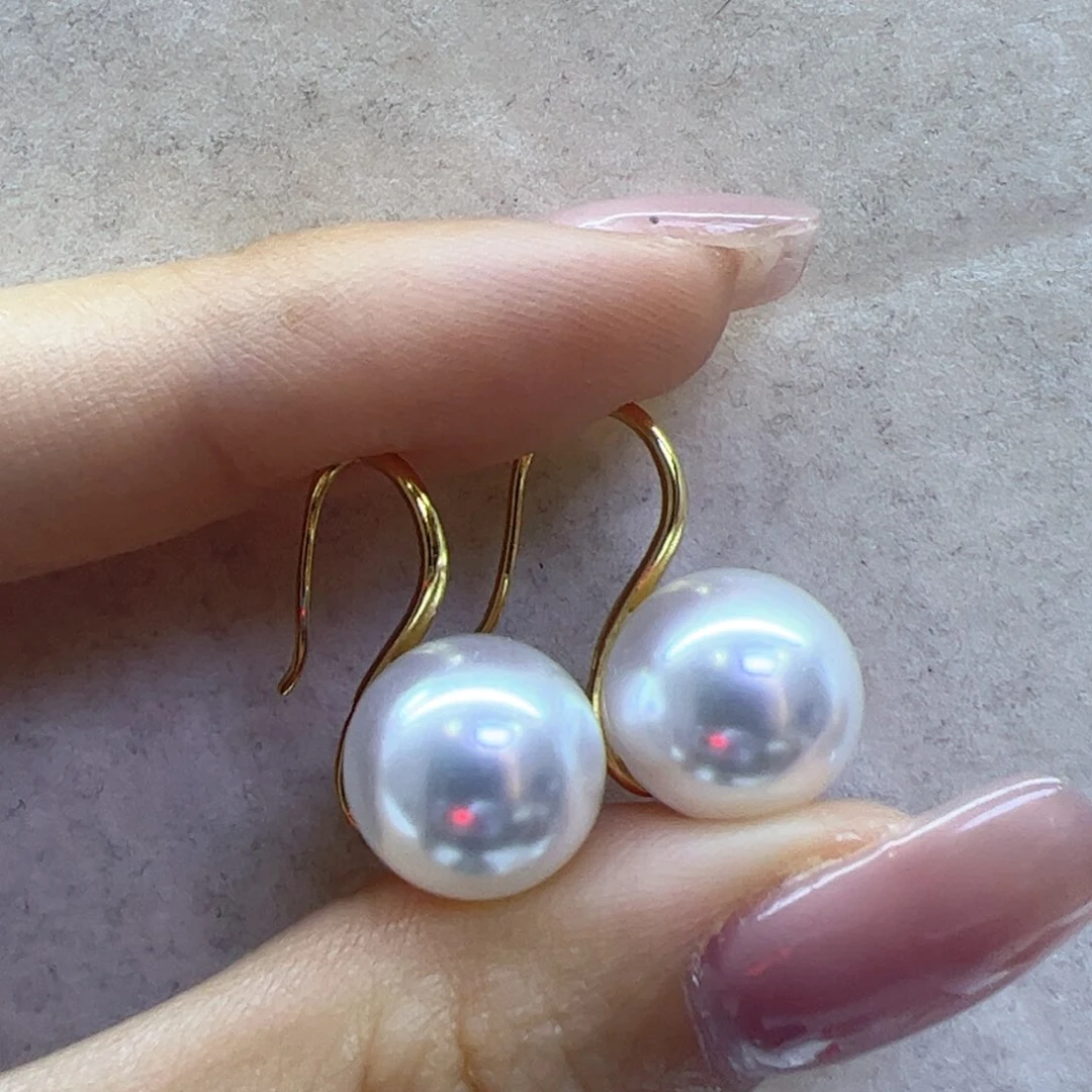 淡水珍珠耳饰18K金镶嵌