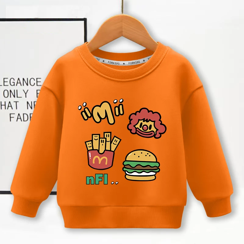 2025春秋新款儿童圆领休闲卫衣男女童百搭卡通印花长袖上衣童装