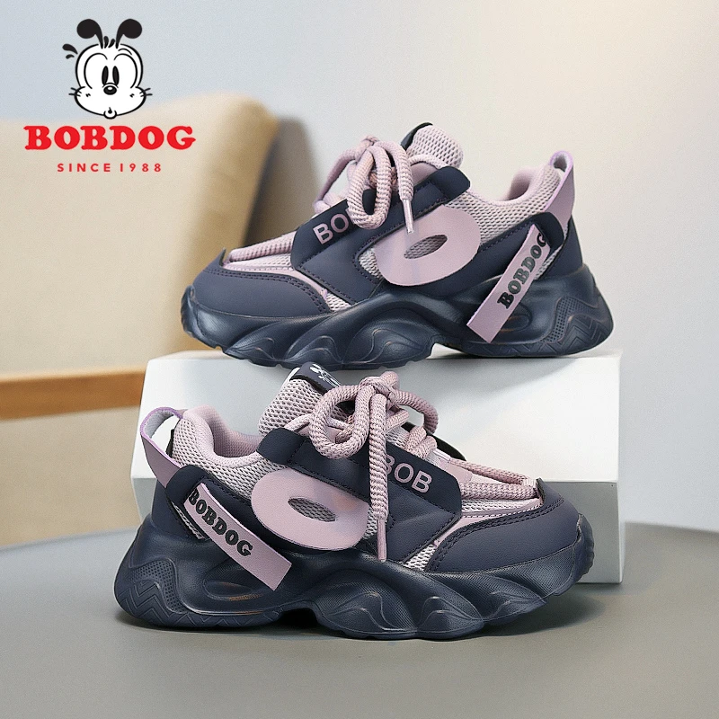 巴布豆童鞋女童运动鞋2025春秋新款网面透气女孩小学生儿童跑步鞋