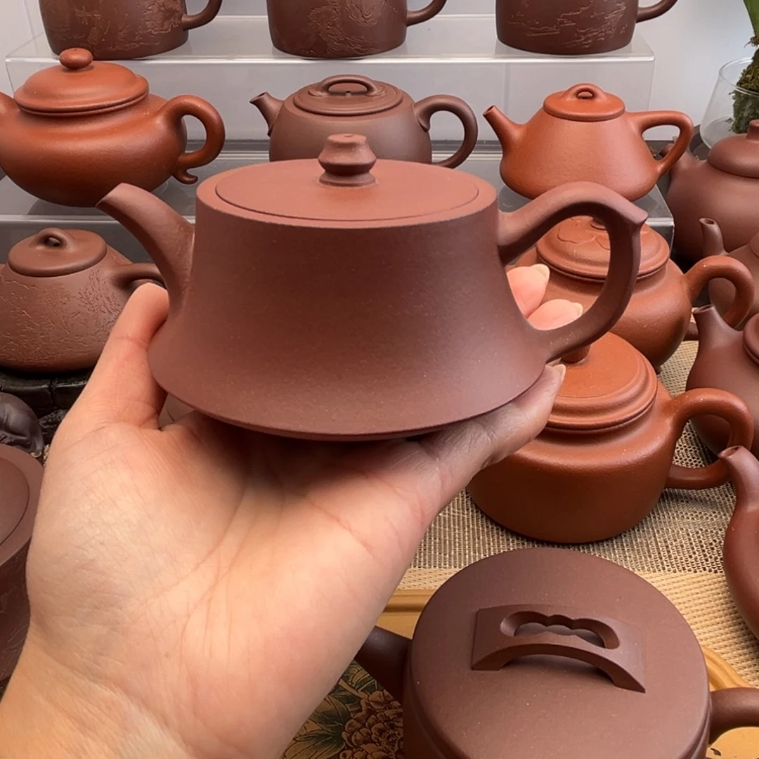 茶壶紫砂紫泥筑础壶