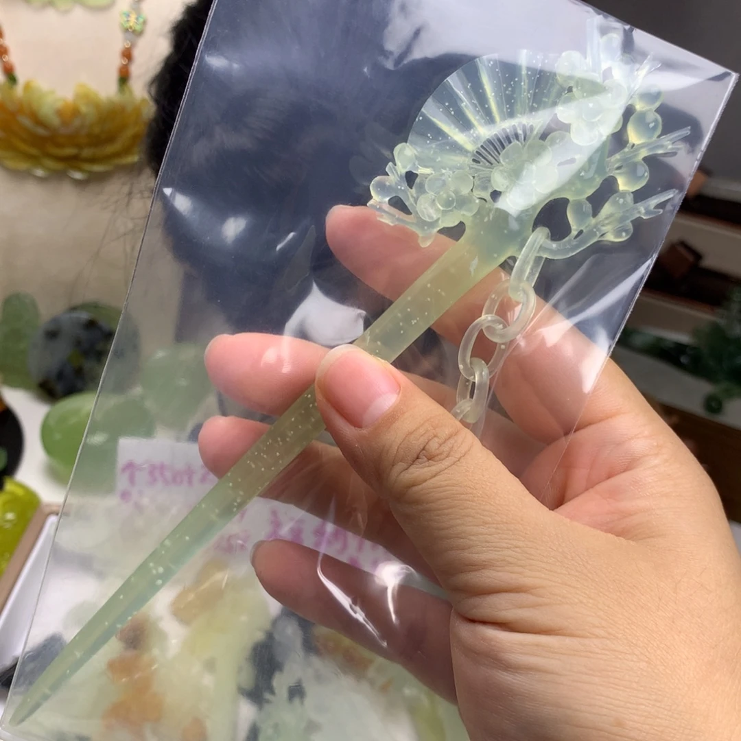 未镶嵌蛇纹石玉发簪