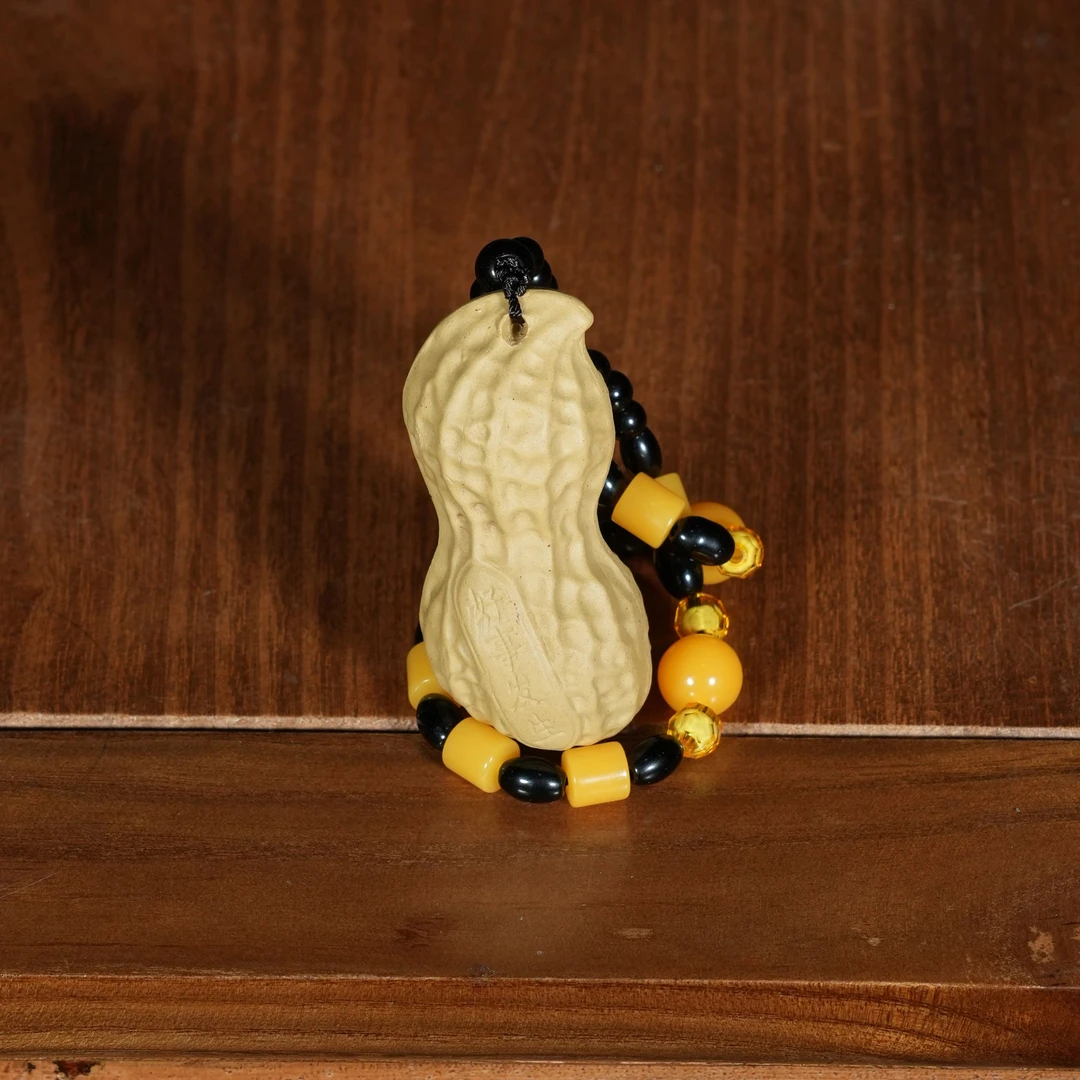 宜兴原矿黄金段雕塑《花生》紫砂手把件手工茶宠茶玩茶道摆件