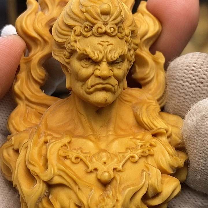 木黄杨木不动明王摆件
