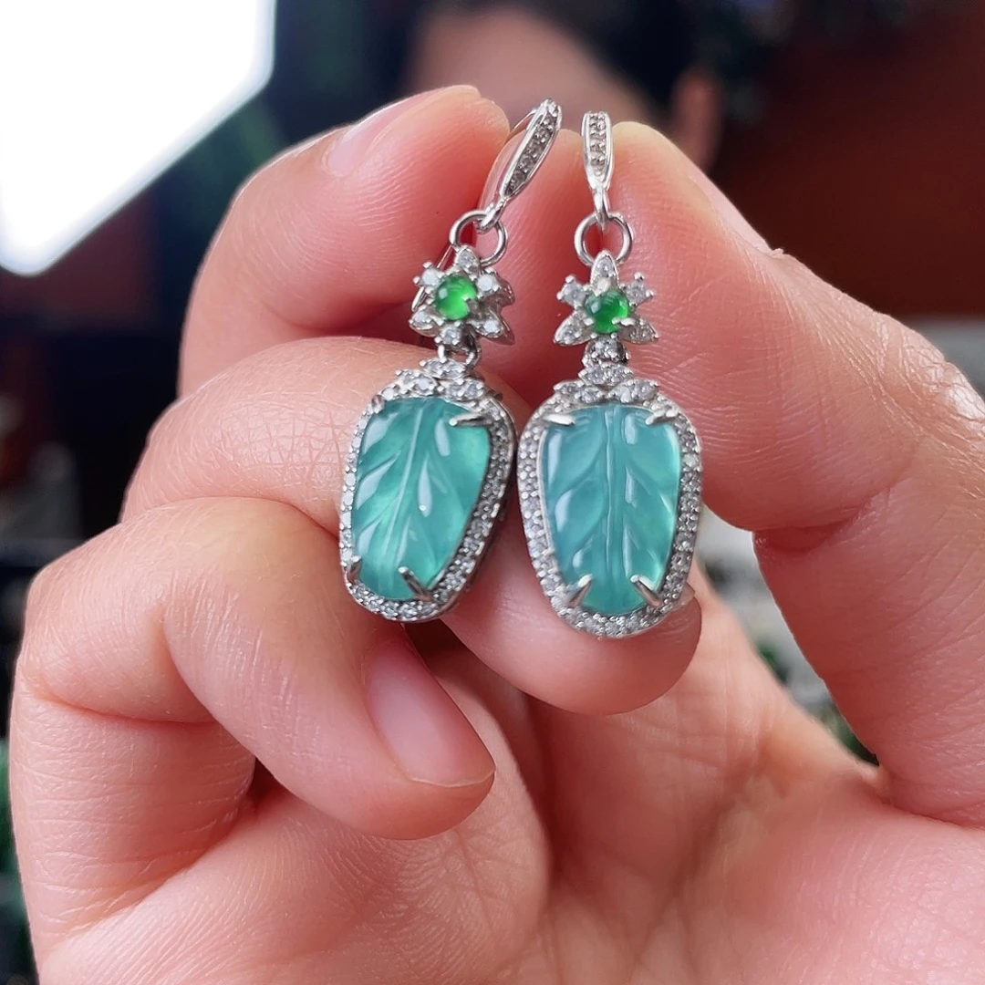 翡翠未镶嵌耳饰饰品