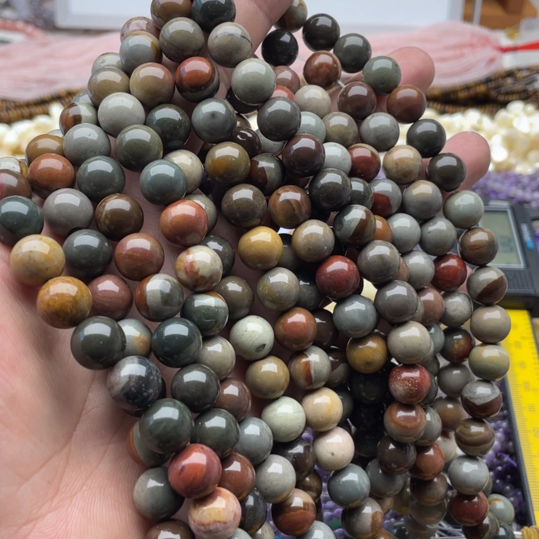 合金玛瑙/玉髓珠宝半成品一条装卡10mm阿拉善圆珠