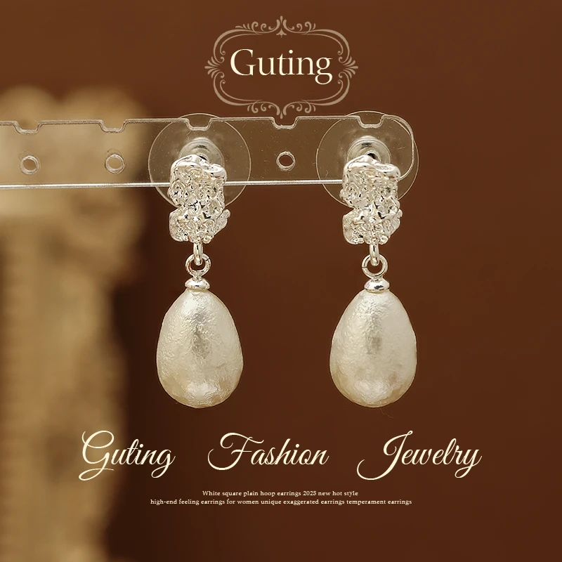 铜合金耳饰 21239银色棉花耳环小众耳钉适合夏天耳饰2025年新款