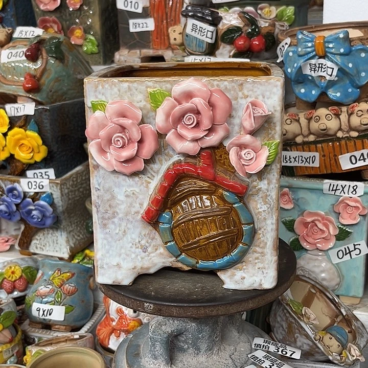 紫砂花盆粗陶材质多肉花盆