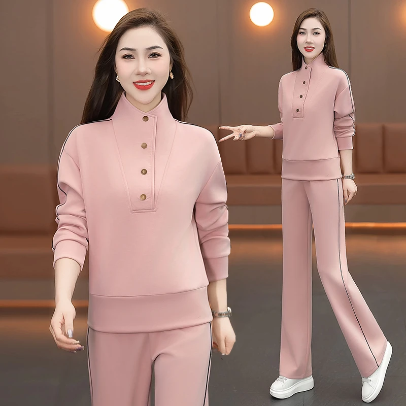 减龄大码洋气休闲运动套装女春装韩版长袖显瘦春季女士时尚两件套