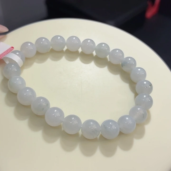 翡翠未镶嵌手链冰胶蓝飘卡8.4