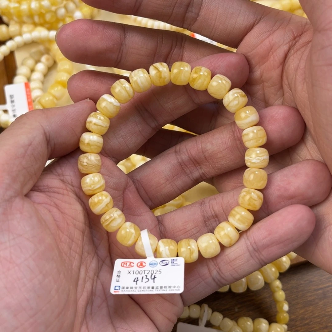 未镶嵌蜜蜡手串蜜蜡手串虎皮8.7mm