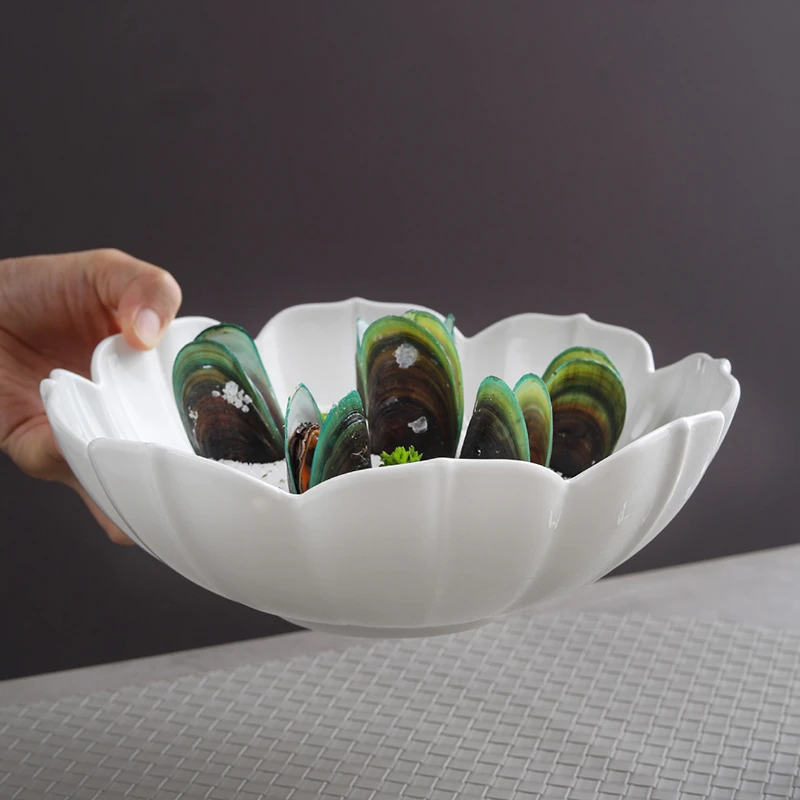 ULai优莱海棠8.5寸汤碗家用酒店陶瓷创意简约汤碗大面碗