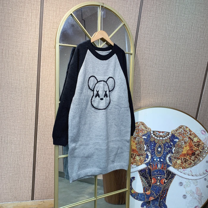 QQ145孕妇灰色毛衣裙